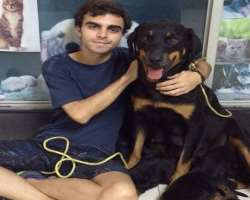 He has a pet dog.